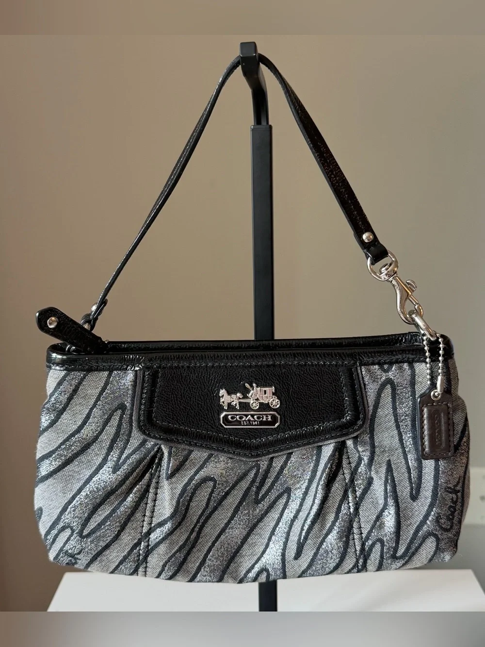Coach Y2K Madison Zebra Print Convertible Shoulder Bag Wristlet Clutch